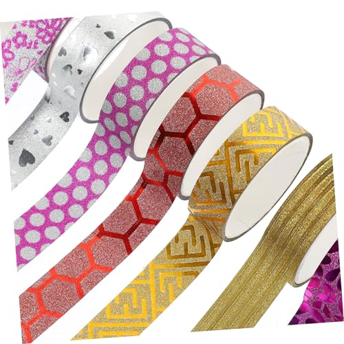 WEKAMOS 100 Rollen Bunte Glitter Washi Tape Set Dekoratives DIY Klebeband für Scrapbooking Handbuch Notizbuch und Geschenkverpackung Farbige Muster Vielseitig für Basteln und Planung von WEKAMOS