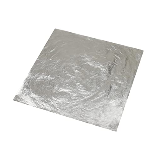 WEKAMOS 100 Stück Dekorative Silberfolie Imitation Blattsilber für DIY Kunsthandwerk und Möbelgestaltung Hochwertige Metallfolie für Kreative Projekte von WEKAMOS