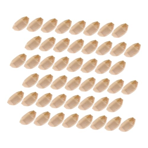 WEKAMOS 100 Stück Einweg Snackboote Servierplatten für Sushi Snacks Robuste Holzbehälter für Partys Catering und von WEKAMOS