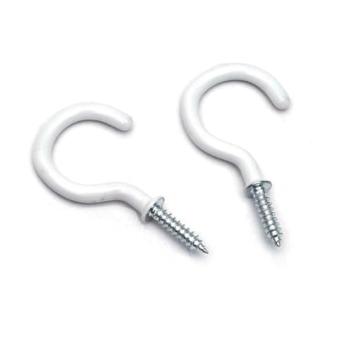 WEKAMOS 100 Stück Teiliges Edelstahl Cup Screw Hooks Set mit Vinylbeschichtung Robuste Wand Deckenhaken für Schwere Beanspruchung Vielseitig zum Aufhängen von Tassen Pflanzen Lampen und von WEKAMOS
