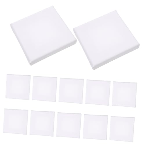 WEKAMOS 12 Stück Teiliges Quadratischer Mini Leinwandrahmen Hochwertige Baumwoll Ölmalplatte für Künstler Stabiles DIY Zeichenbrett für Acryl und Ölgemälde Leicht und Kompakt von WEKAMOS