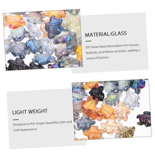 WEKAMOS 120 Stück Teiliges Glas Spacer Perlen mit Bunten Schildkrötenanhängern Lose Perlen zum Auffädeln für DIY Schmuckherstellung Armbänder Basteln Kreative Handwerksdekoration von WEKAMOS