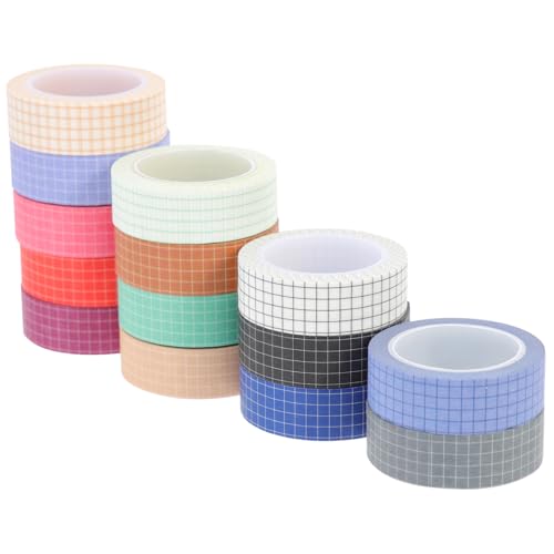 WEKAMOS 14 Rollen Teiliges Washi Tape Japanisches Klebeband in Reinen Farb Karomustern Vielseitig Einsetzbar für DIY Planner Supplies Geschenkverpackung Scrapbooking und von WEKAMOS