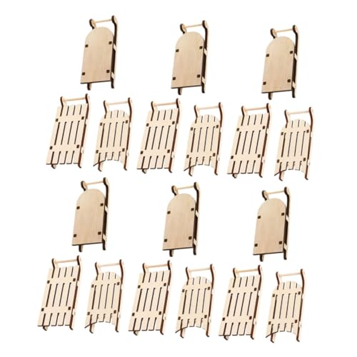 WEKAMOS 18 Stück Teiliges Mini Holz-schlitten Unbemalt Vielseitig für DIY Weihnachtsbaum Hochzeitsdeko Langlebige Miniatur Holzschlitten Ornamente für Festliche Bastelprojekte von WEKAMOS