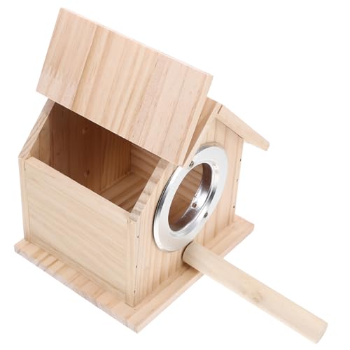 WEKAMOS 1stück Holz Vogelhaus Für Dekoration Praktische Brutbox Für Kleine Vögel Für Innen Und Außenbereich Beige Handgefertigt Warmes Design Einfach Aufzuhängen von WEKAMOS