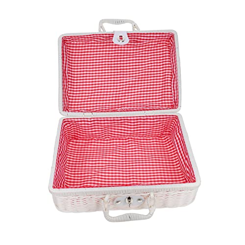 WEKAMOS 1Stück Retro Rattan Gewebter Aufbewahrungskoffer Kreative Handgewebte Box mit Futter für Dekoration und Ordnung im Zuhause Langlebig und WEKAMOS 1Stück Retro Rattan Gewebter Aufbewahrungskoffer Kreative Handgewebte Box mit Futter für Dekoration und Ordnung im Zuhause Langlebig und von WEKAMOS