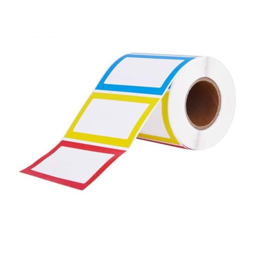WEKAMOS 2 Rollen Bunte Namensaufkleber Selbstklebende Etiketten für Kleidung Schule Büro Klassifizierung Leicht Ablösbar Vielseitig Beschriftbar Farbige Markierungsaufkleber von WEKAMOS