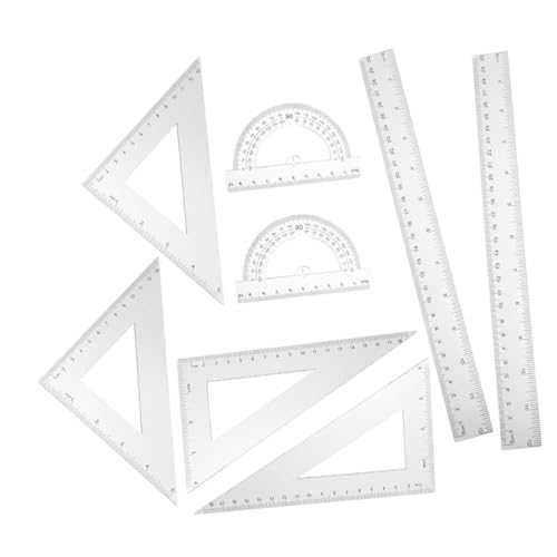 WEKAMOS 2 Sätze Transparente Werkzeugset Teiliges Set mit Dreiecks und Winkelmaß für Präzise Zeichnungen für Ingenieure Architekten und Schüler WEKAMOS 2 Sätze Transparente Werkzeugset Teiliges Set mit Dreiecks und Winkelmaß für Präzise Zeichnungen für Ingenieure Architekten und Schüler von WEKAMOS