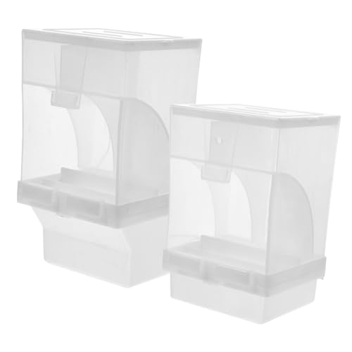 WEKAMOS 2 Stck Automatische Vogelfutterspender mit Haken und Schraub Design Langlebig aus PP und Abs Einfach zu Reinigen Geeignet für Papageien Hamster Kaninchen und von WEKAMOS
