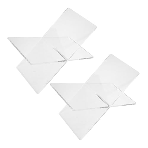 WEKAMOS 2 Stück Acryl Buchhalter X Form Multifunktionaler Leseständer für Bücher Noten und Bilder Transparenter Desktop Buchständer Stabil und Kratzfest Modernes Design für Schreibtisch von WEKAMOS