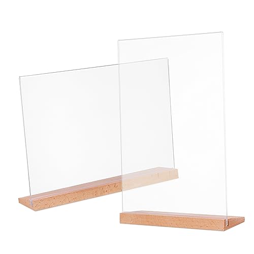 WEKAMOS 2 Stück Acryl Tischkarten Anzeigetafel Schilderständer Anzeigeständer Prospekthalter Tellerhalter Zur Anzeige Dokumentenhalter Schilderhalter Preishalter Menüständer Aus von WEKAMOS