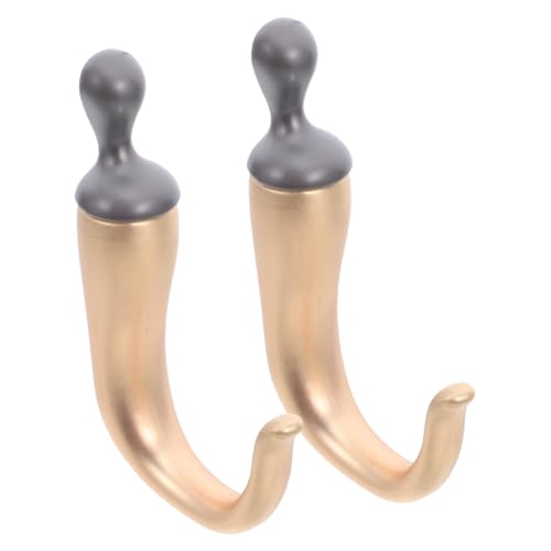 WEKAMOS 2 Stück Chili-förmige Metall-wandhaken mit Einfachem Montagesystem Vielseitige Garderoben Schlüsselhalter für Bad Küche und Flur in Elegantem Gold von WEKAMOS