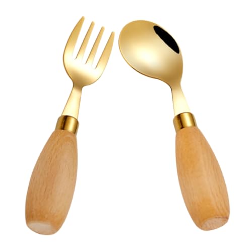 WEKAMOS 2 Stück Edelstahl Kinderbesteck Set mit Gebogenem Löffel und Kurzgabel Bpa freie Trainingsutensilien für Kleinkinder Ergonomischer Buchenholzgriff für Selbstständiges Essen Lernen WEKAMOS 2 Stück Edelstahl Kinderbesteck Set mit Gebogenem Löffel und Kurzgabel Bpa freie Trainingsutensilien für Kleinkinder Ergonomischer Buchenholzgriff für Selbstständiges Essen Lernen von WEKAMOS