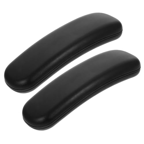 WEKAMOS 2 Stück Ergonomische Armlehnenpolster Set aus PU Material Formbeständig Komfortable Bürostuhl Armlehnenkissen für Schreibtischstühle Geeignet für Büro Gaming Senioren und von WEKAMOS