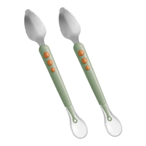 WEKAMOS 2 Stück Fruchtschaber Ergonomische Fütterungslöffel für Kleinkinder Leicht und Robust für Beikost und Obstpüree von WEKAMOS