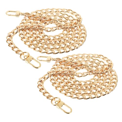 WEKAMOS 2 Stück Goldene Handtaschenkette Schulterriemen Verlängerungskette für Handtaschen mit Karabinerhaken Vielseitig Einsetzbar Elegantes Design für von WEKAMOS