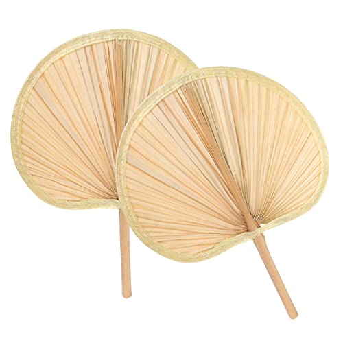 WEKAMOS 2 Stück Handfächer Aus Bananenblättern Vintage Fächer Im Chinesischen Stil Tragbarer Sommerfächer Für Hochzeiten Und Partys Handgemachte Fächerdekoration Für Büro Und von WEKAMOS