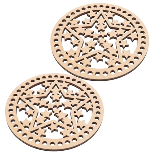 WEKAMOS 2 Stück Holz Bodenplatten für Taschen DIY Korb Boden für Handarbeiten Langlebig und Stark für Gehäkelte Taschen und Kreative Projekte Durchmesser von WEKAMOS