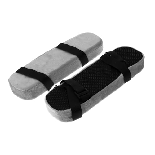 WEKAMOS 2 Stück Memory Schaum Armlehnenpolster mit Rutsch Boden Verstellbare Elastische Bänder Ergonomisches Ellenbogenkissen für Bürostuhl und Gamingstuhl Druckentlastend Komfortabel von WEKAMOS
