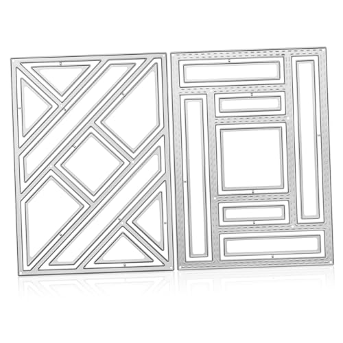 WEKAMOS 2 Stück Präzise Metall Stanzschablonen Teiliges für DIY Kartenherstellung Langlebige Cutting Dies mit Kanten Wiederverwendbare Embossing Vorlagen für Scrapbooking und Bastelbedarf von WEKAMOS