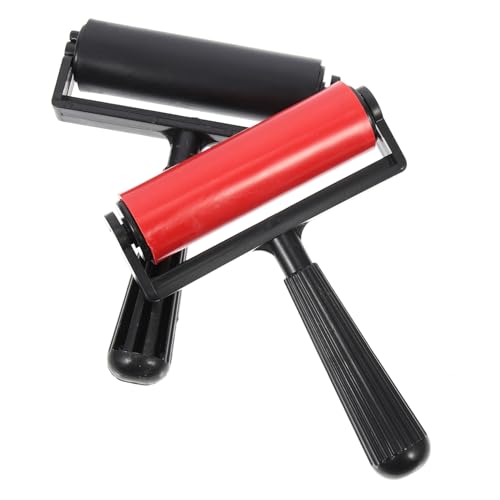 WEKAMOS 2 Stück Roller Inking Tool Langlebig Leicht für Blockdruck Scrapbooking Tapeten DIY Malwerkzeug Rot Schwarz WEKAMOS 2 Stück Roller Inking Tool Langlebig Leicht für Blockdruck Scrapbooking Tapeten DIY Malwerkzeug Rot Schwarz von WEKAMOS