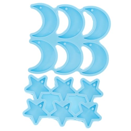 WEKAMOS 2 Stück Silikonform Schmuckanhänger DIY Epoxidharz Gießform Stern und Mond Flexible Reißfeste Silikonform für Ohrringe Stabile Leicht zu Reinigende Epoxidharzform für WEKAMOS 2 Stück Silikonform Schmuckanhänger DIY Epoxidharz Gießform Stern und Mond Flexible Reißfeste Silikonform für Ohrringe Stabile Leicht zu Reinigende Epoxidharzform für von WEKAMOS