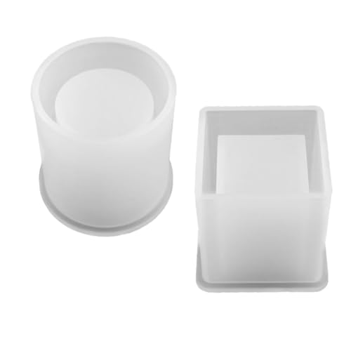 WEKAMOS 2 Stück Silikonform Würfel Zylinder DIY Blumentopf Gießform Flexible Wiederverwendbare Planter Pot Formen für Harz Kerzen Seife Schmuckherstellung Transparent Langlebig WEKAMOS 2 Stück Silikonform Würfel Zylinder DIY Blumentopf Gießform Flexible Wiederverwendbare Planter Pot Formen für Harz Kerzen Seife Schmuckherstellung Transparent Langlebig von WEKAMOS