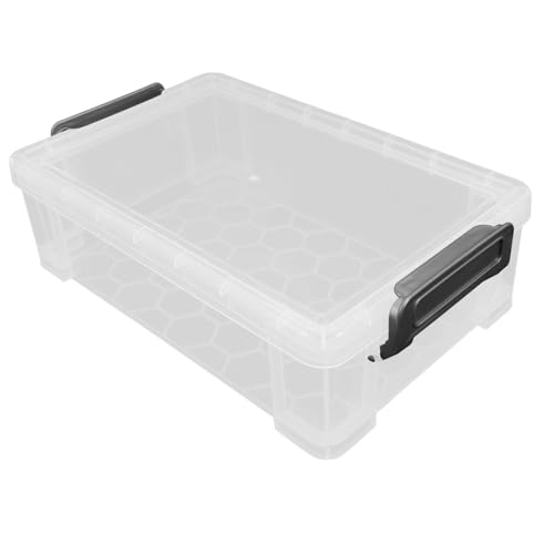 WEKAMOS 2 Stück Stapelbare Aufbewahrungsboxen mit Deckel Kleine Transparente Kunststoff organizer aus Robustem PP für Stifte und Kleinteile Praktische Ordnungsboxen für Schreibtisch und von WEKAMOS