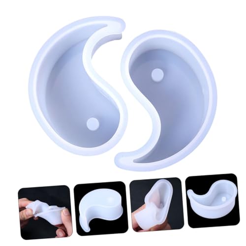 WEKAMOS 2 Stück Tai Chi Silikon Kerzenform DIY Duftkerzenform Flexibel Antihaft Silikonform für Aromatherapie Handgemachte Kerzen und Seifen Herstellung von WEKAMOS