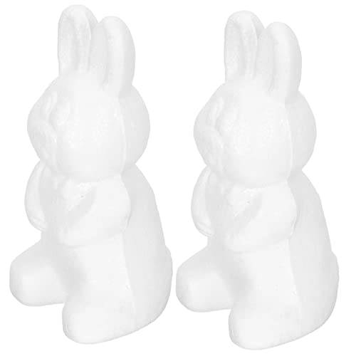 WEKAMOS 2 Stück Teiliges Styropor Kaninchen Modell DIY Bastelset für Erwachsene Weiße Schaumstoffhasen zum Bemalen und Dekorieren für Osterfeiern und Kreative Handwerksprojekte von WEKAMOS