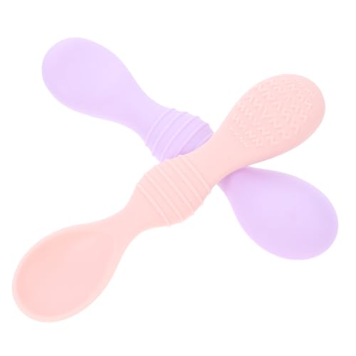 WEKAMOS 2 Stück Teiliges Training Silikonlöffel Flexibel Frei für Selbstständiges Füttern Junge Mädchen Ab Beikoststart in Rosa und Lila WEKAMOS 2 Stück Teiliges Training Silikonlöffel Flexibel Frei für Selbstständiges Füttern Junge Mädchen Ab Beikoststart in Rosa und Lila von WEKAMOS
