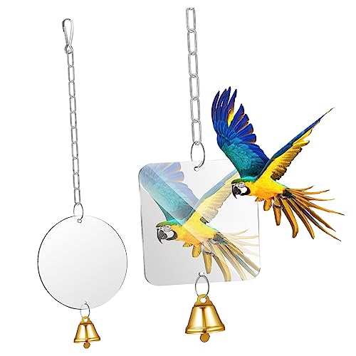 WEKAMOS 2 Stück Teiliges Vogelspielzeug mit Spiegel und Glocke Hängende Käfigdekoration für Sittiche und Nymphensittiche Fördert Balance und Koordination Rostfreies Zufällige Farbe WEKAMOS 2 Stück Teiliges Vogelspielzeug mit Spiegel und Glocke Hängende Käfigdekoration für Sittiche und Nymphensittiche Fördert Balance und Koordination Rostfreies Zufällige Farbe von WEKAMOS