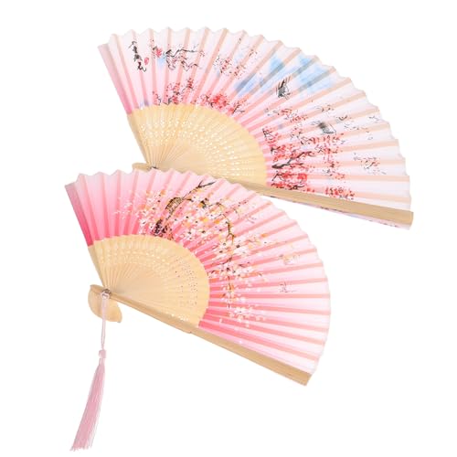 WEKAMOS 2 Stück Vintage Faltfächer Retro Handfächer für Tanzaufführungen Kostümdesign Fotografie Chinesischer Stil mit Klaren Drucken und Lebendigen Farben WEKAMOS 2 Stück Vintage Faltfächer Retro Handfächer für Tanzaufführungen Kostümdesign Fotografie Chinesischer Stil mit Klaren Drucken und Lebendigen Farben von WEKAMOS