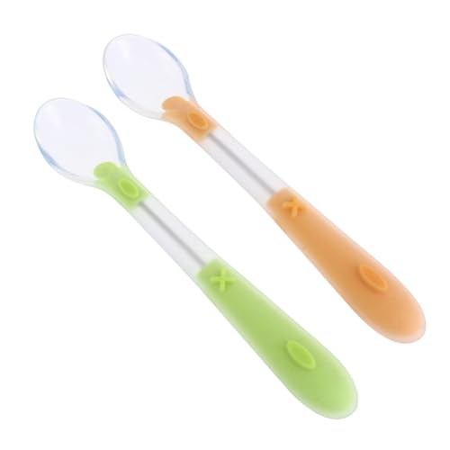 WEKAMOS 2Stücke Kinderlöffel Ergonomisch Geformte Utensilien für Kleinkinder Sicheres Material die Ersten Essversuche von WEKAMOS