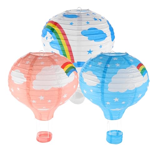 WEKAMOS 3 Stück Farbige Heißluftballon Laternen für Hochzeit Geburtstagsfeiern und Klassenzimmer Dekoration Wiederverwendbar Kreative Papierlampions Regenbogenfarben WEKAMOS 3 Stück Farbige Heißluftballon Laternen für Hochzeit Geburtstagsfeiern und Klassenzimmer Dekoration Wiederverwendbar Kreative Papierlampions Regenbogenfarben von WEKAMOS