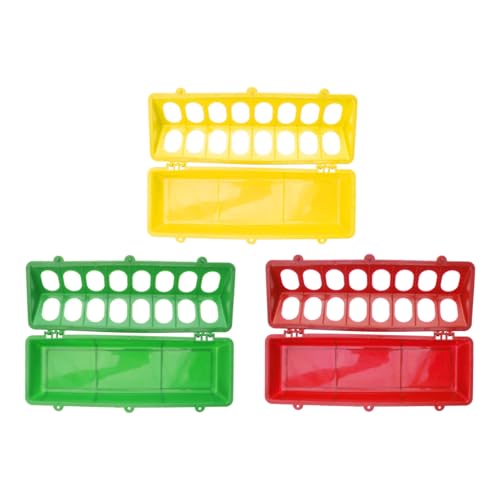 WEKAMOS 3 Stück Geflügelfutterspender Futterbox für Hühner Tauben Vögel und Wachteln mit Praktischem Design zur Reduzierung von Futterverschwendung Langlebig und Einfach Zufällige Farbe von WEKAMOS