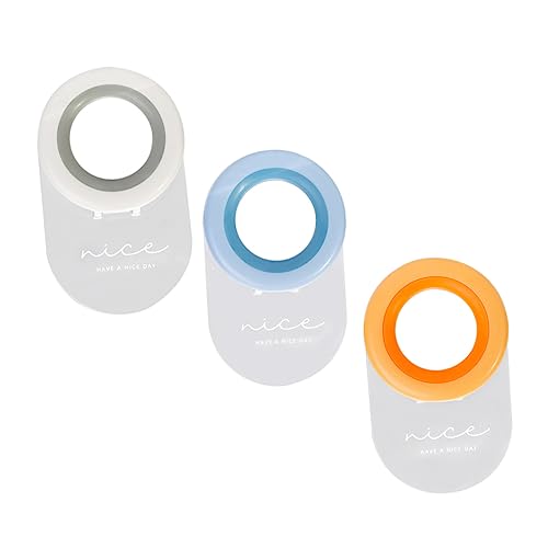 WEKAMOS 3 Stück Kreative Toilettendeckel Hebehilfen Praktische Haushaltszuggriffe aus PC und Tpr für Einfache Bedienung und Design Warmem Orange Weiß und Himmelblau von WEKAMOS