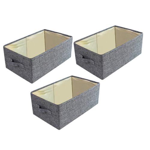 WEKAMOS 3 Stück Teiliges Aufbewahrungsboxen Kleidung Faltbare Aufbewahrungskörbe mit Griffen Stabile Stoffboxen für Kleiderschrank organisation Graue Aufbewahrungskörbe für Schlafzimmer WEKAMOS 3 Stück Teiliges Aufbewahrungsboxen Kleidung Faltbare Aufbewahrungskörbe mit Griffen Stabile Stoffboxen für Kleiderschrank organisation Graue Aufbewahrungskörbe für Schlafzimmer von WEKAMOS