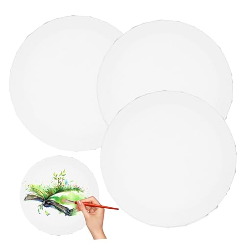WEKAMOS 3 Stück Teiliges Runde Malplatten Baumwoll Leinen Langlebige Canvas Boards zum Bemalen für Acryl und Ölfarben Malzubehör für Anfänger und Künstler WEKAMOS 3 Stück Teiliges Runde Malplatten Baumwoll Leinen Langlebige Canvas Boards zum Bemalen für Acryl und Ölfarben Malzubehör für Anfänger und Künstler von WEKAMOS