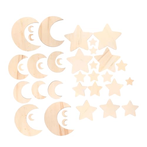 WEKAMOS 36 Stück Teiliges Stern Mond Formen Unbehandelte Holzornamente für DIY Bastelprojekte Beidseitig Bemalbar Langlebig und Vielseitig für Heimdekoration und Partygestaltung WEKAMOS 36 Stück Teiliges Stern Mond Formen Unbehandelte Holzornamente für DIY Bastelprojekte Beidseitig Bemalbar Langlebig und Vielseitig für Heimdekoration und Partygestaltung von WEKAMOS