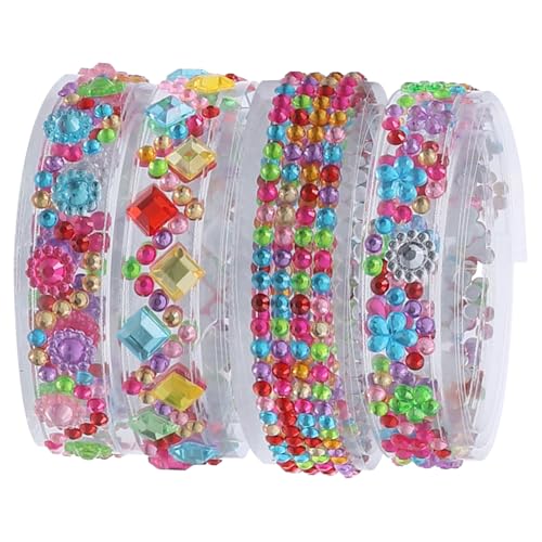 WEKAMOS 4 Rollen Selbstklebendes Strassband DIY Dekoratives Klebeband mit Funkelnden Glassteinen Acrylmaterial Stark Haftend für Basteln Fotoalben Schmuck und Wohnaccessoires WEKAMOS 4 Rollen Selbstklebendes Strassband DIY Dekoratives Klebeband mit Funkelnden Glassteinen Acrylmaterial Stark Haftend für Basteln Fotoalben Schmuck und Wohnaccessoires von WEKAMOS