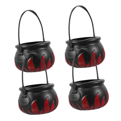 WEKAMOS 4 Stück Halloween Süßigkeiten-Eimer Schwarzer Kürbis Tragbarer Treat Storage Bucket Ergonomisch für Halloween Party Candy Holder Snacks Eimer WEKAMOS 4 Stück Halloween Süßigkeiten-Eimer Schwarzer Kürbis Tragbarer Treat Storage Bucket Ergonomisch für Halloween Party Candy Holder Snacks Eimer von WEKAMOS