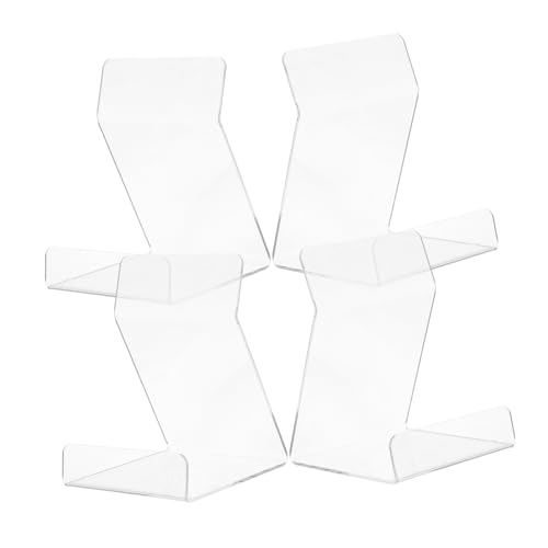 WEKAMOS 4 Stück Teiliges Acryl CD Ständer Klarer Leichter und Stabiler Tisch Book Holder Vielseitig Einsetzbar für Schallplatten Dekorative Platten und Bücher Einfach zu Reinigen und von WEKAMOS