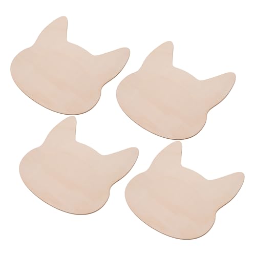 WEKAMOS 4 Stück Teiliges Holz Katzenkopf Ausschnitte Langlebig Robust DIY Basteln Holzscheiben für Kreative Wanddeko und Handwerksprojekte WEKAMOS 4 Stück Teiliges Holz Katzenkopf Ausschnitte Langlebig Robust DIY Basteln Holzscheiben für Kreative Wanddeko und Handwerksprojekte von WEKAMOS