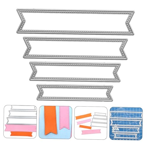 WEKAMOS 4 Stück Teiliges Metall Cutting Dies DIY Prägeschablonen für Scrapbooking Kartenherstellung Feine Dünne Rahmen Langlebige Kohlenstoffstahl Schneidevorlagen für Bastelarbeiten von WEKAMOS