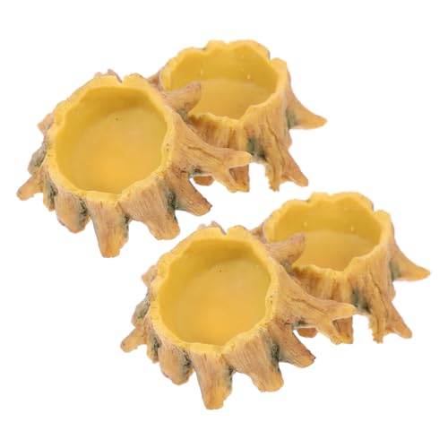 WEKAMOS 4 Stück Teiliges Mini Wasserschalen aus Langlebigem Harz Multifunktional als Wassernapf und Futternapf für Kleine Reptilien Spinnen Skorpione und Grillen Leicht zu Reinigen und von WEKAMOS