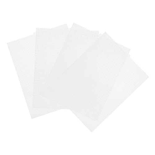 WEKAMOS 4 Stück Teiliges Plastik Mesh Canvas Robustes Zuschneidbares Kunststoffgitter für DIY Basteln Vielseitig Einsetzbar für Sticken Häkeln und Kreative Handarbeiten von WEKAMOS
