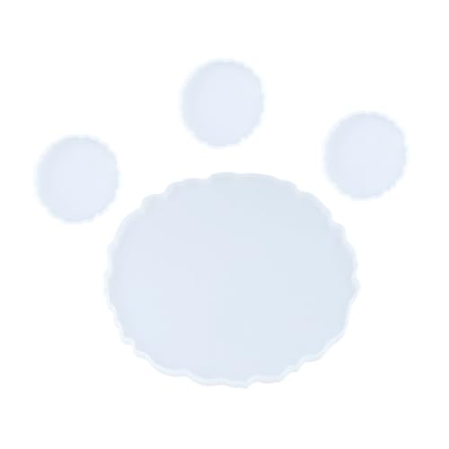 WEKAMOS 4 Stück Teiliges Silikon Gießform für DIY Untersetzer und Kreative Tabletts Langlebige Flexible Formen für Resin Gießharz für Individuelle Dekoration mit Trockenblumen und Perlen von WEKAMOS