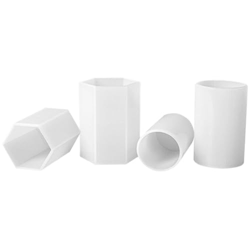 WEKAMOS 4 Stück Teiliges Silikon Kerzenform Sechseckig und Flexible DIY Haushaltskerzenformen Glatte Oberfläche Einfach zu Entformen Vielseitig für Duftkerzen Seifen und Handwerk Robust von WEKAMOS
