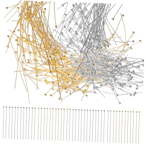 WEKAMOS 400 Stück Schmuck Basteln Ballkopf Pins Silber Gold DIY Perlen Nadeln für Ohrringe Halsketten Armbänder Handarbeit Zubehör WEKAMOS 400 Stück Schmuck Basteln Ballkopf Pins Silber Gold DIY Perlen Nadeln für Ohrringe Halsketten Armbänder Handarbeit Zubehör von WEKAMOS